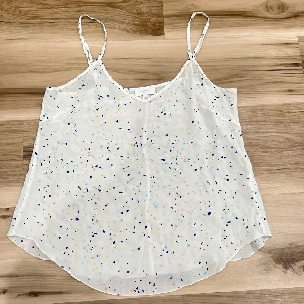 Wilfred 100% Silk Semi Sheer Confetti Tank Top Women’s Small